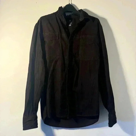 Victorinox Dark Brown Corduroy Button Down Shirt XL - Picture 1 of 4